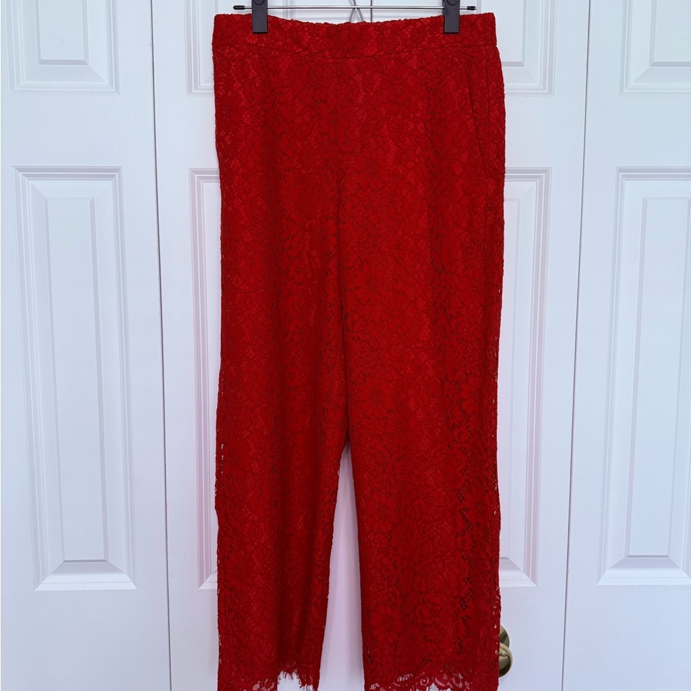 J. Crew Elegant Red Lace Women's Pants